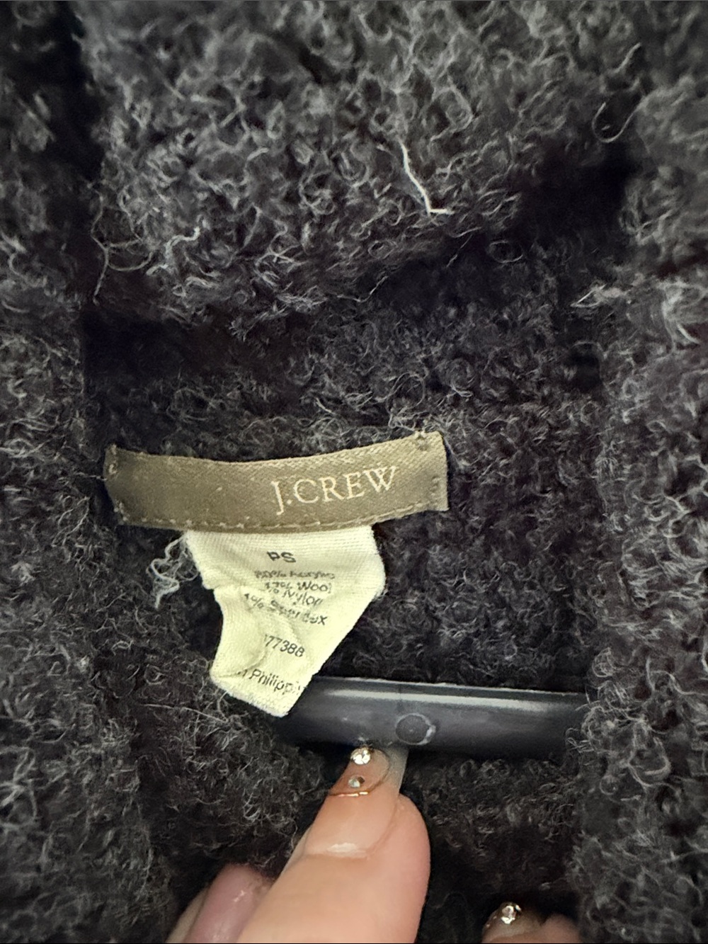 J. Crew Black Bouclé Turtleneck Sweater wool blend - Picture 2 of 4